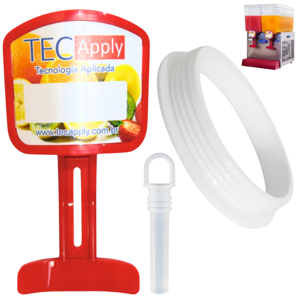 Kit Para Refresqueira Tecapply Com Torneira Completa + Chupeta Dosadora E Anel Vedação