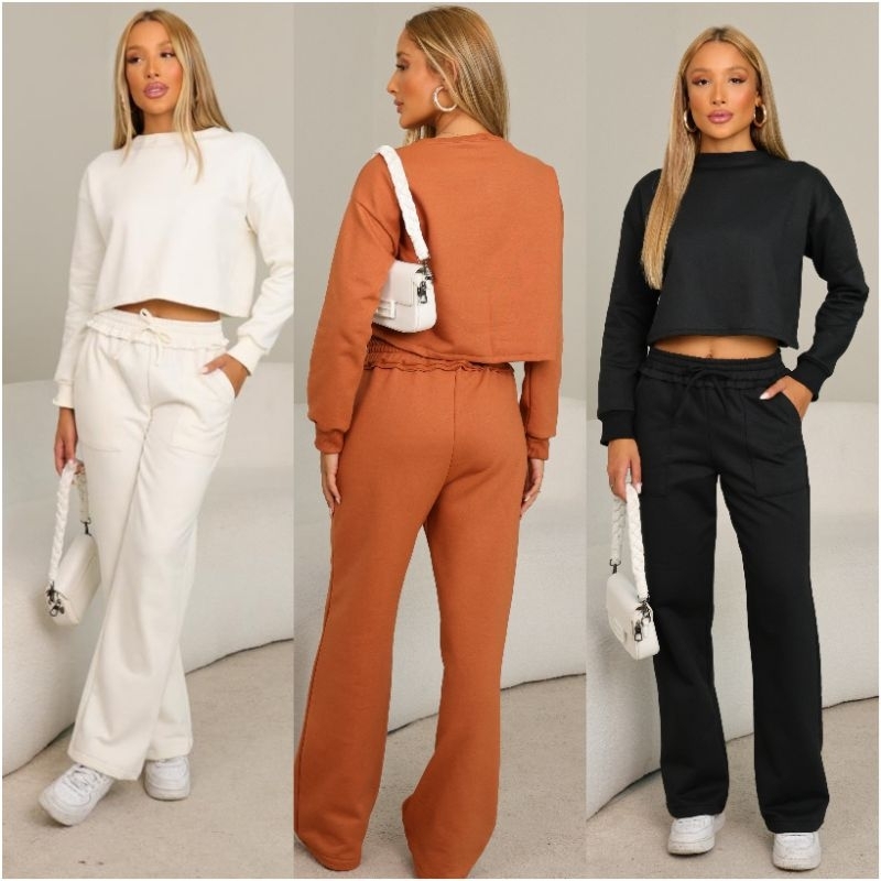 CONJUNTO FEMENINO MOLETON FELPADO MODA OUTONO/INVERNO
