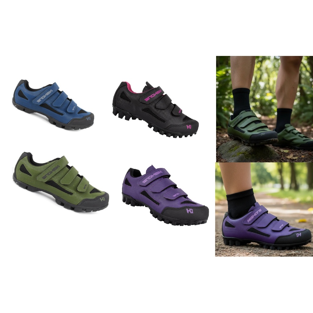 Sapatilha MTB Ciclismo Spinning High One MTB - 3 Velcros - 4 Cores - Unissex em Oferta na Shopee