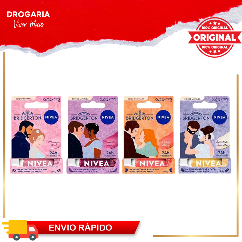 Novos Protetores Labial Nivea Linha Bridgerton - Escolha O Seu em Oferta na Shopee
