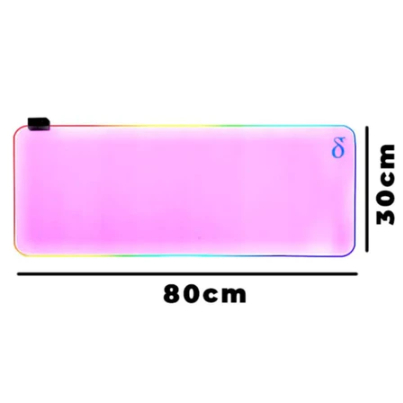 Mousepad Gamer Rosa LED Grande 80x30cm Antiderrapante Usb