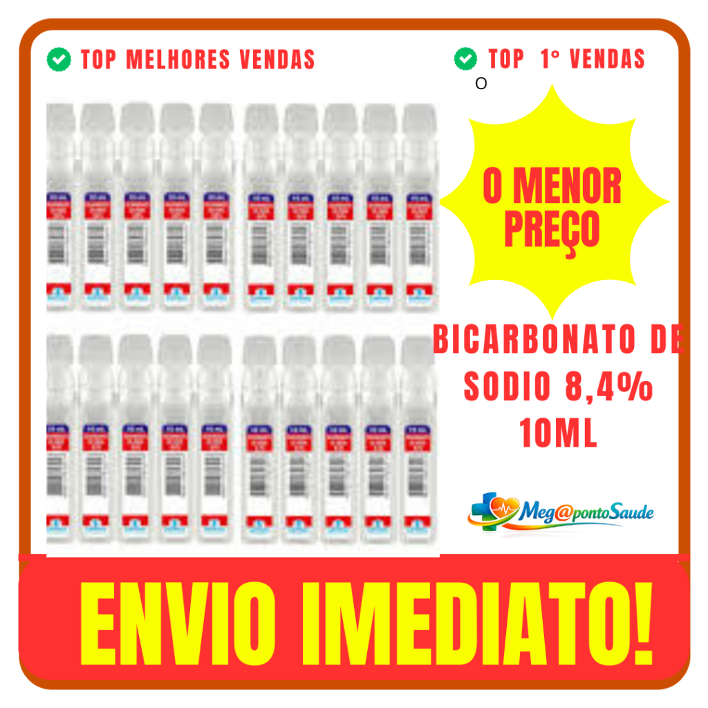 Bicarbonato de sódio 8,4%Flaconete 10 ml varios kits Samtec em Oferta na Shopee