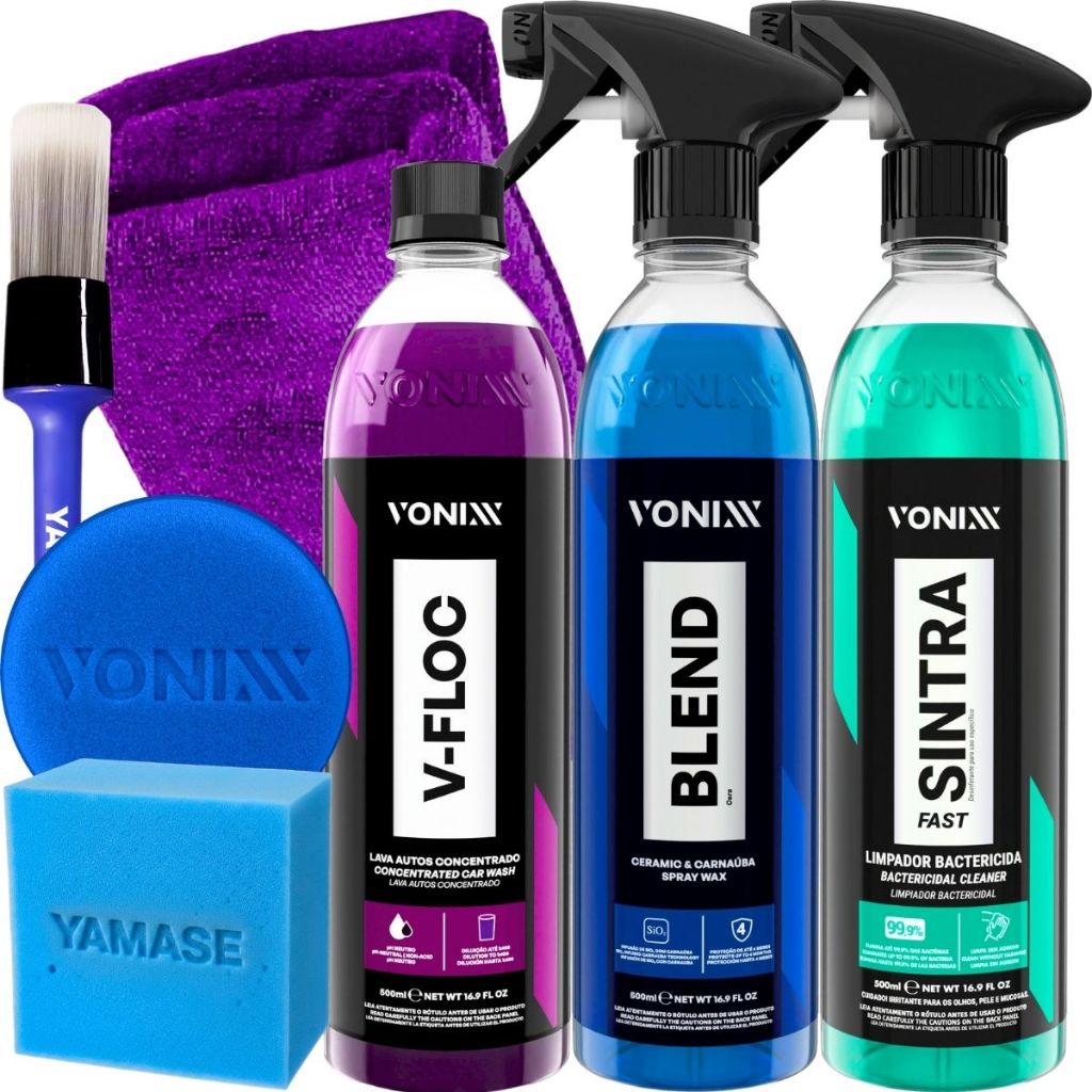 Kit Shampoo V-Floc pH Neutro Cera Blend Spray Sintra Fast Vonixx em Oferta na Shopee