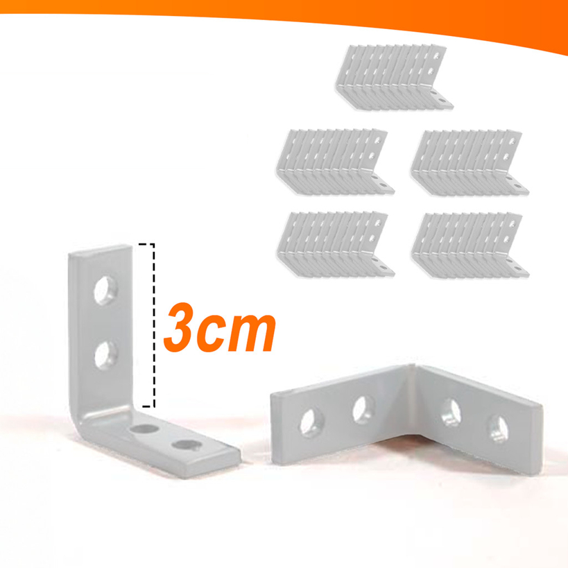 Kit 10 a 50 Cantoneiras Mão Francesa Para Moveis 3x3cm - Branca em Oferta na Shopee