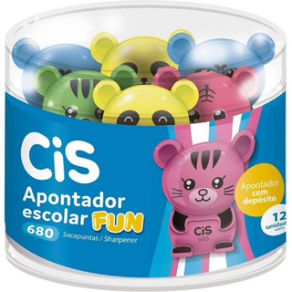 Pote de Apontador CIS Gatinho c/12 Unidades 🐱✏️ em Oferta na Shopee