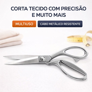 Tesoura Uso Profissional Costureira 26cm Prata Cromada em Oferta na Shopee
