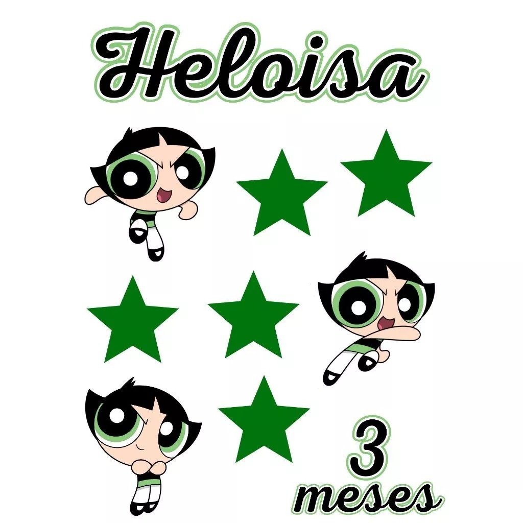 Topo Topper De Bolo Docinho Meninas Super Poderosas Personalizado Aniversário Mesversário