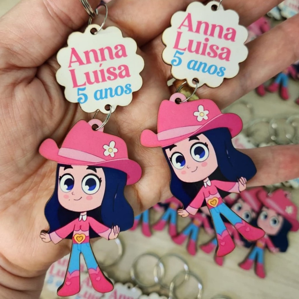 BOIADEIRINHA Chaveiro MDF festa aniversário Lembrancinha Personalizada Chaveiro Personalizado