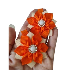 flor Moana baby na presilha flor dupla pra bebê