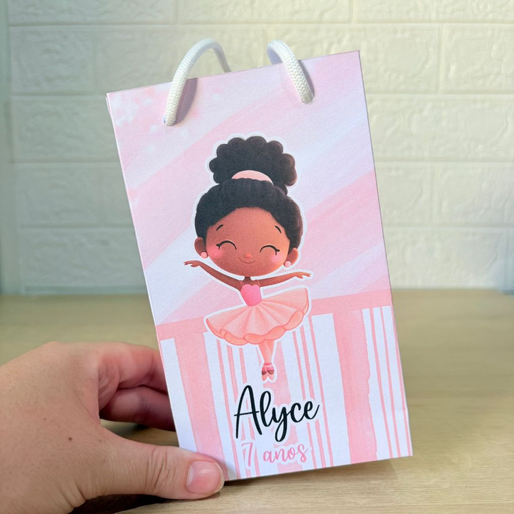 Sacolinha Surpresa Personalizada P Bailarina Cute  Lembrancinha de Festa PEGUE E MONTE