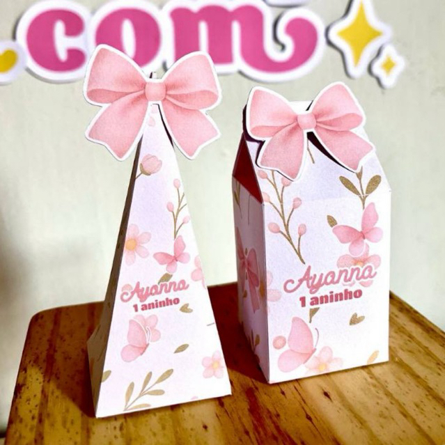 Kit Lembrancinha Caixa Milk e Cone Jardim Encantado Personalizado | Lembrancinha Festa Infantil | Pegue e Monte Mini