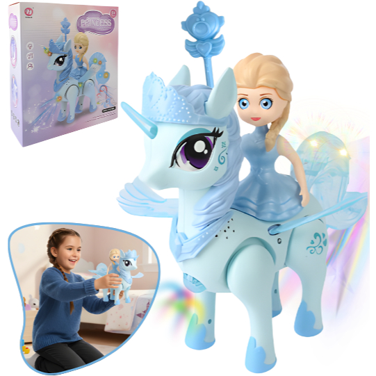 Brinquedo Unicórnio Musical Pônei Princesa Som e Luz