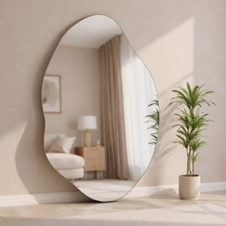 Espelho Orgânico 70x50 Lapidado Polido Moderno Decorativo C/SUPORTE (Habitare Home Decor) em Oferta na Shopee