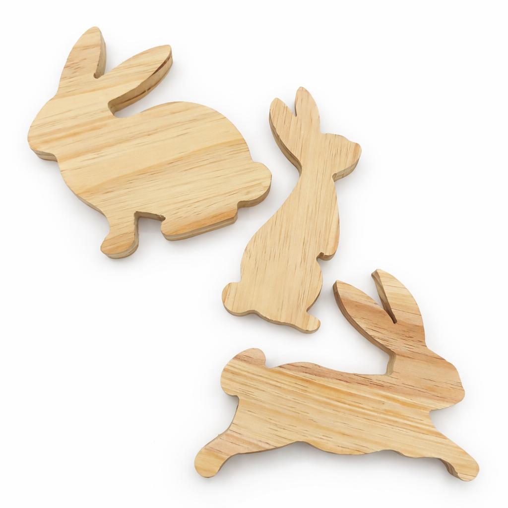 Trio coelhos 15cm - Decoração Páscoa - Decoração infantil - Decoração casa - SEM VERNIZ