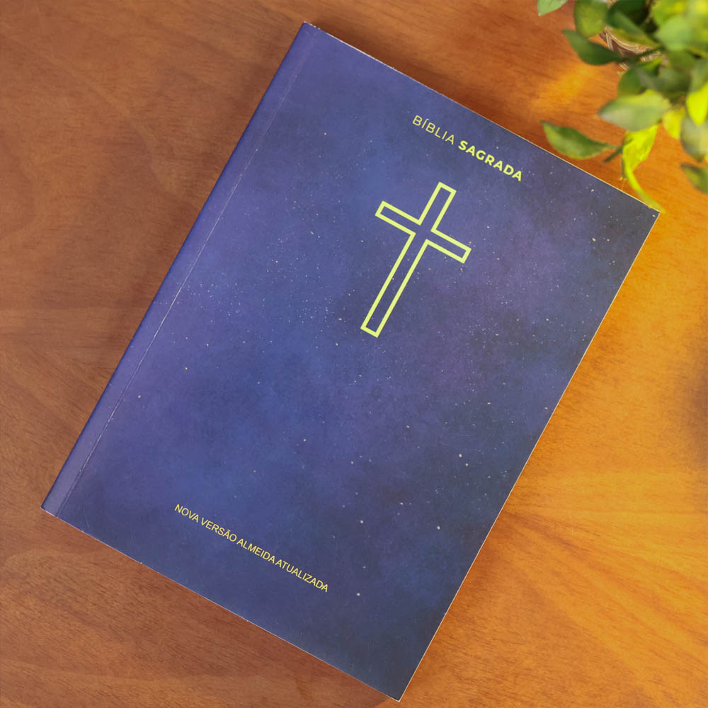 Kit 10 Bíblias Sagrada Salvos Pela Graça | NVA | Capa Brochura Azul — imagem 2 de 2