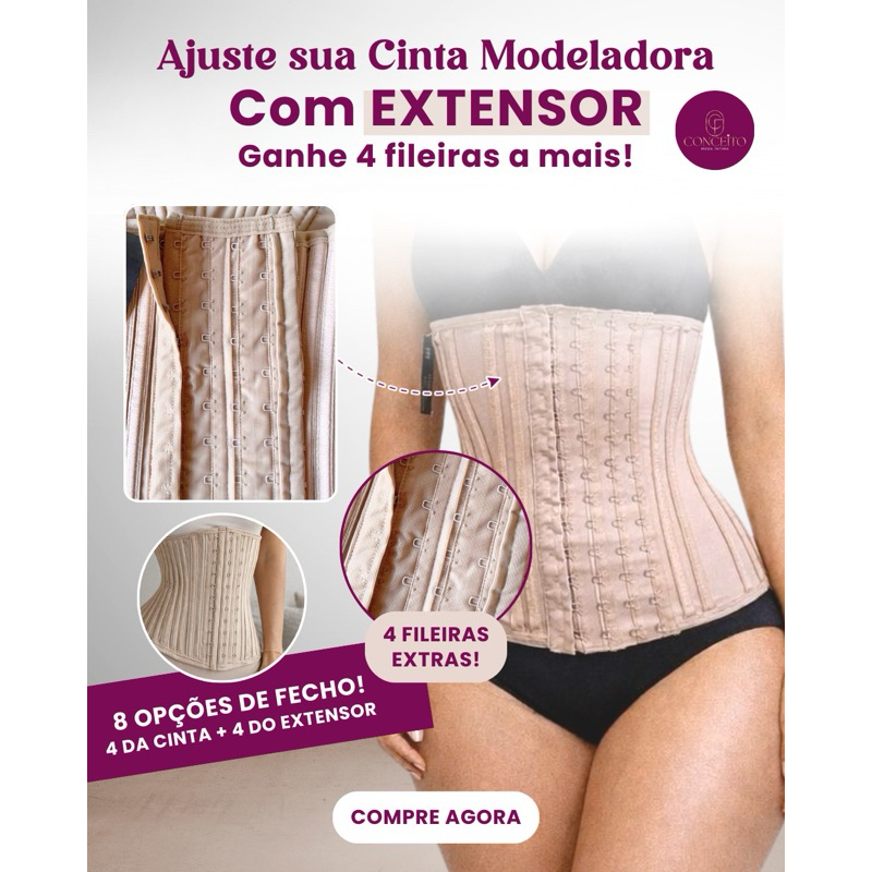Extensor para Cintas|Camisetes| Modeladores| Corselet com 15 un de casinhas em Oferta na Shopee