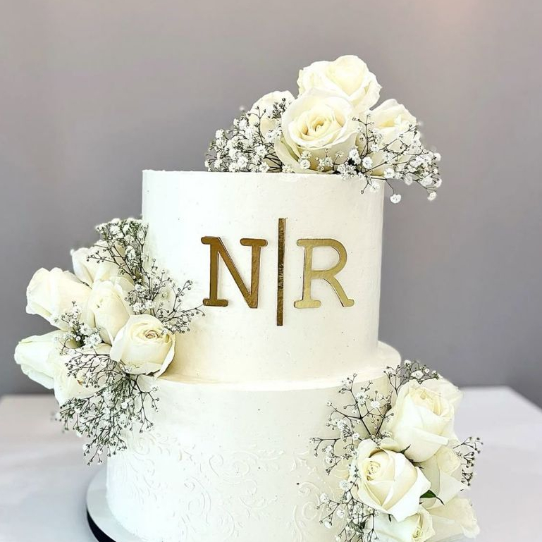 Topo de Bolo Iniciais Noivos Luxo – Acrílico Espelhado Personalizado em Oferta na Shopee