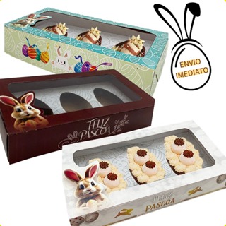 10 un Caixa Para 3 Ovos de Páscoa 100g - PÁSCOA 2026 - Ovo de Colher - Lembrancinha - Kit degustação em Oferta na Shopee