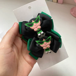 Par de Laços cabelo Infantil Meninas Super Poderosas Florzinha Lindinha Docinho fita gorgurão acessorios combina vestido