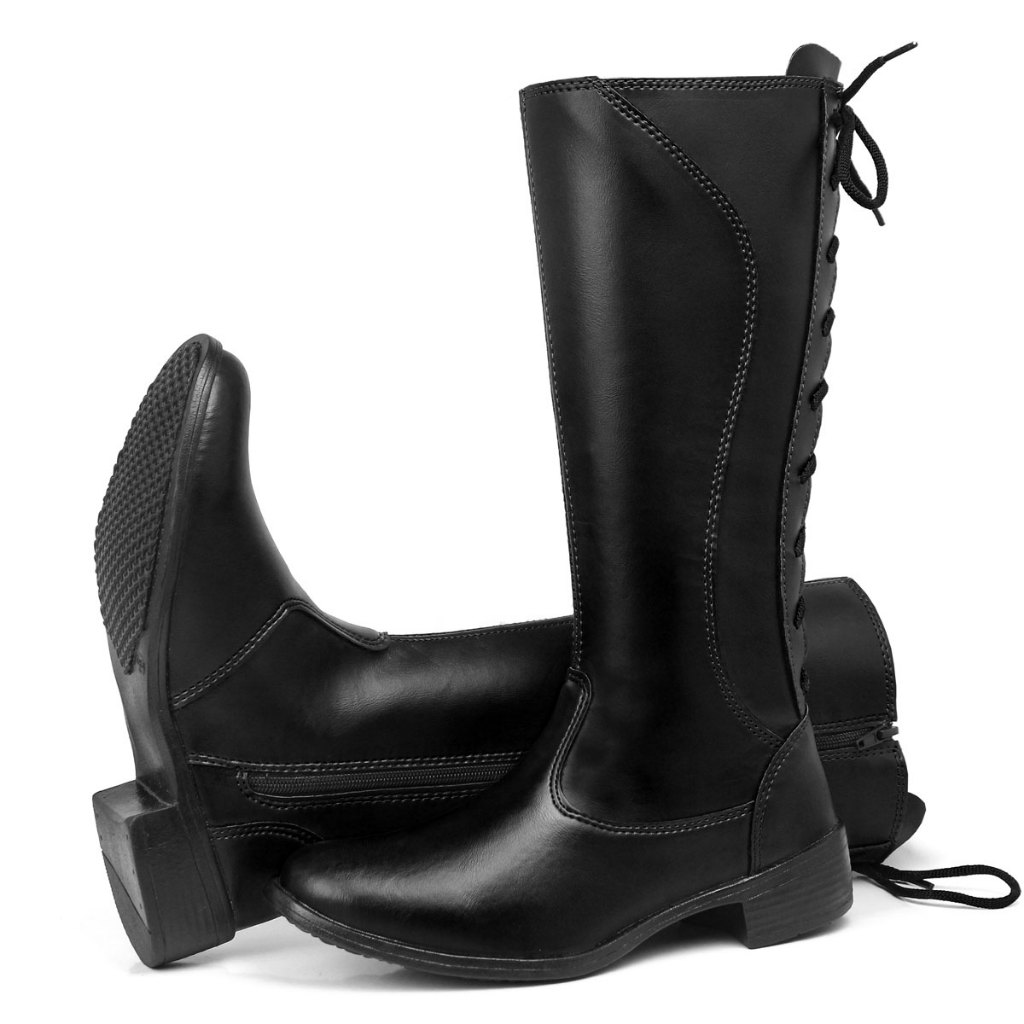Bota Feminina Montaria Country Cavalgada De Amarrar Confortável em Oferta na Shopee