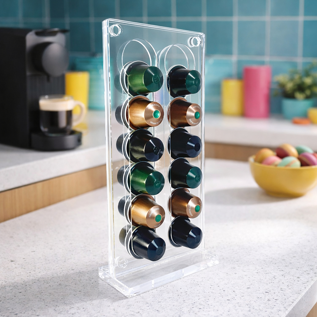 Porta Cápsulas de Café Nespresso em Acrílico Até 24 Capsulas Suporte Capsula Luxo Cozinha Area do café