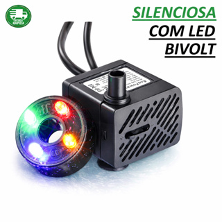 Motor Bomba Submersa Bivolt 4w Bombinha Fonte Aquário Pet Com Led em Oferta na Shopee