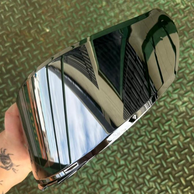 VISEIRA CAPACETE RACE TECH HIT CROMADA PRATA POLIVISOR FASTER PLUS ANDROID LIZARD DRAW PROTEÇÃO UV em Oferta na Shopee