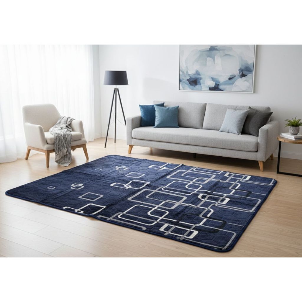 Tapete Sala Quarto Geométrico 1,45x1,95 Mt Antiderrapante Ins Flannel Grande Estampado em Oferta na Shopee