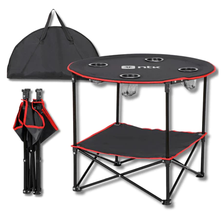 Mesa Camping Dobrável Lua Em Aço Com Porta Copos Nautika