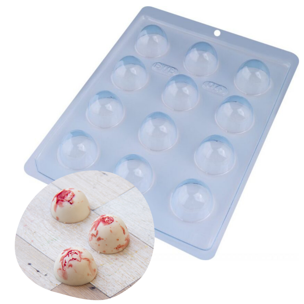 Forma Simples Cereja Lisa Código: 4 C/12 Cavidades BWB Trufas e Bombons