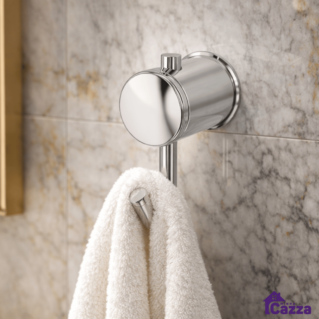 Cabide Luxo Super Ou Porta Toalha luxo 1 Gancho Metal Inox em Oferta na Shopee