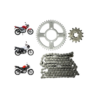 Kit Relação Transmissão Coroa Corrente Pinhão Yamaha YBR e Factor 125 2003 até 2016 em Oferta na Shopee