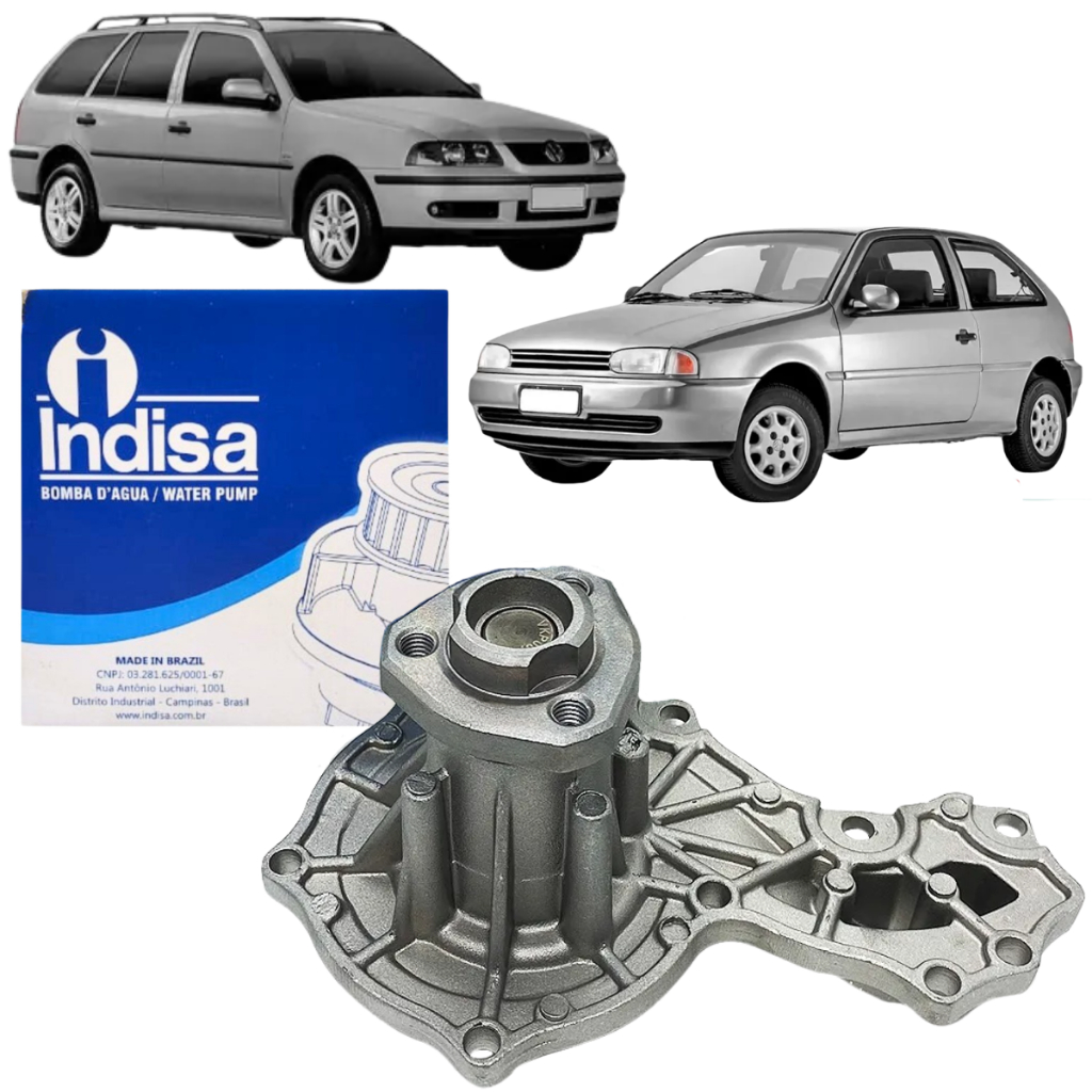 Bomba d'Água Indisa Para Volkswagen Gol Parati Saveiro G2 G3 G4 Motor AP 1.6 1.8 2.0 em Oferta na Shopee