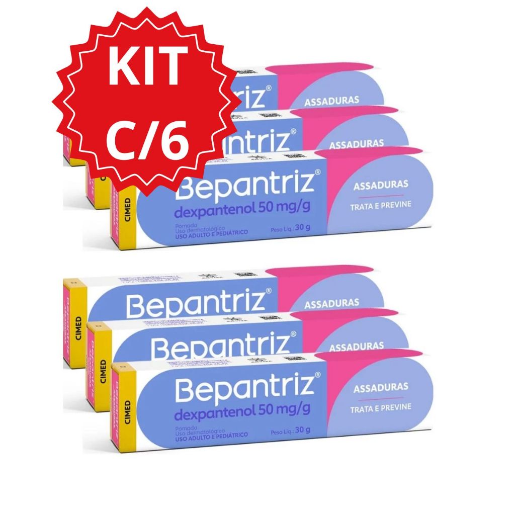 Kit 6 unidades Bepantriz Pomada 30g