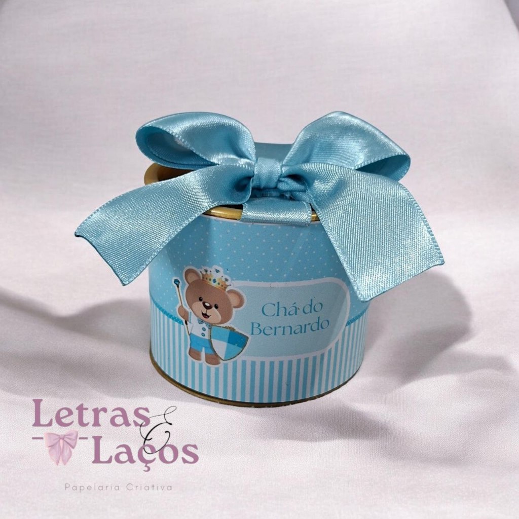 Kit Mini Tubolata 5x6 Personalizado - Ursinho Príncipe para chá de bebe/chá revelação/Chá de fraldas
