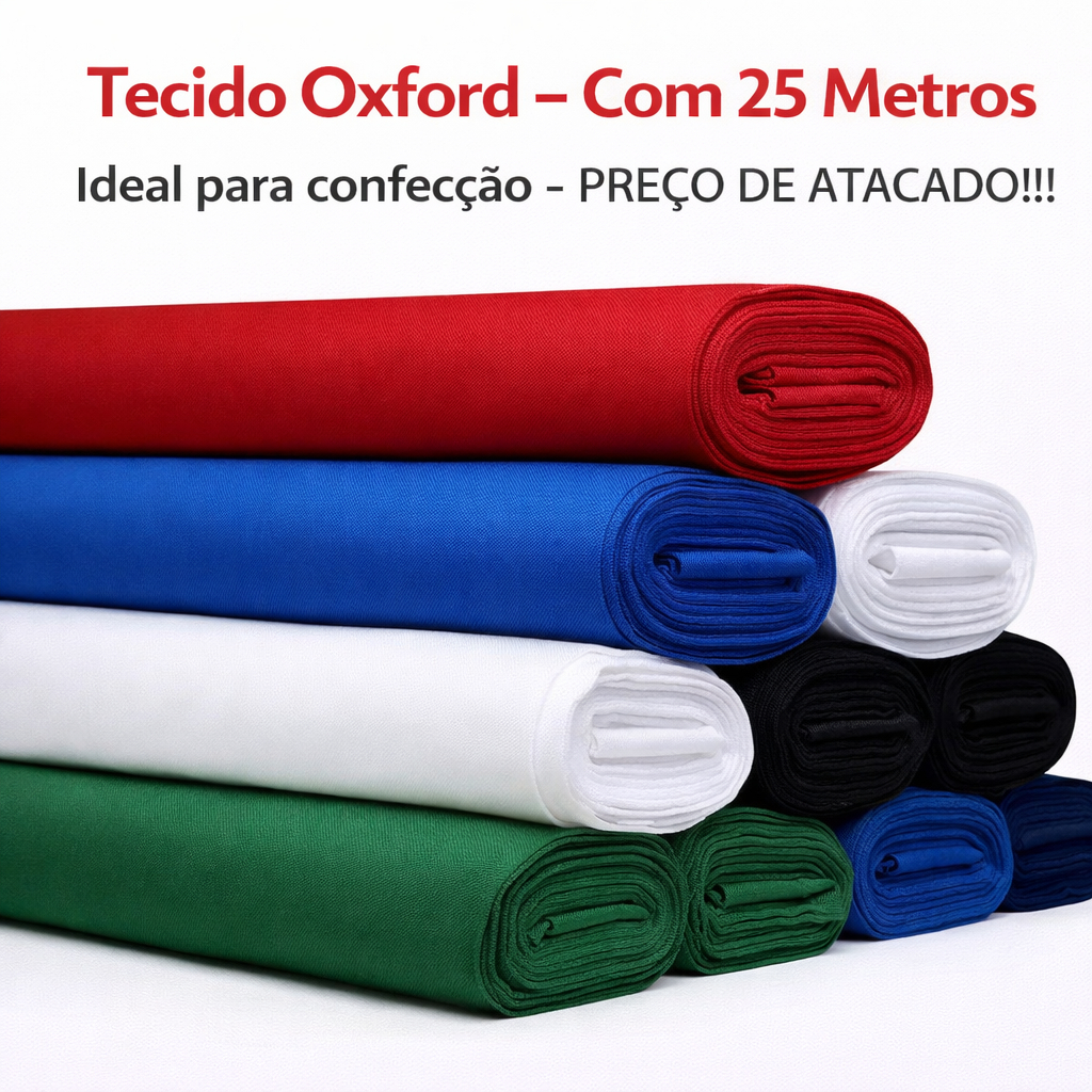 Tecido Oxford – Com 25 Metros - Ideal para confecção - Uniforme | Avental | Jalecos | Toalha de mesa