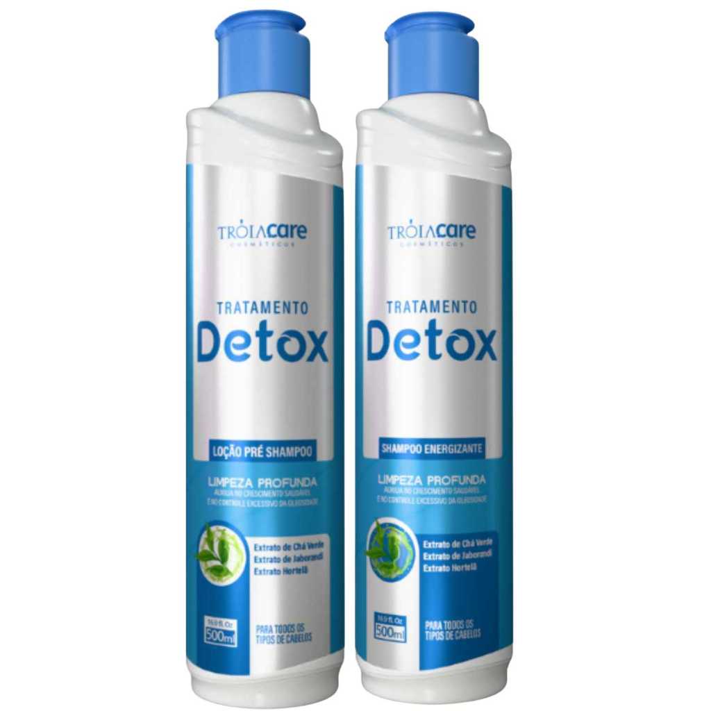 KIT Detox Capilar Tróia Hair 500ml — Shampoo + Loção Purificante | Limpeza Profunda, Controle da Oleosidade