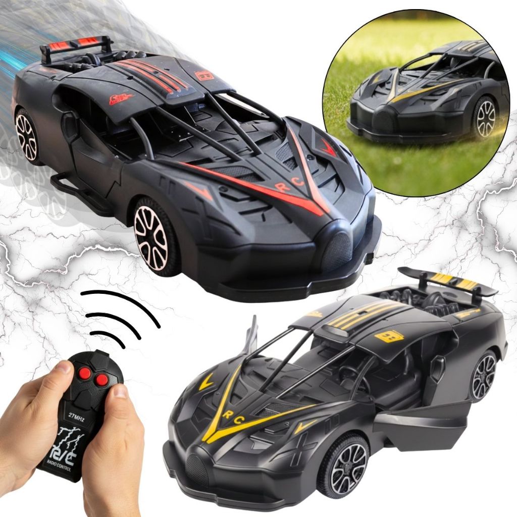 Carrinho Controle Remoto Esportivo Abre Porta Luz LED Brinquedo Infantil Menino - Carrinho Controle Remoto barato