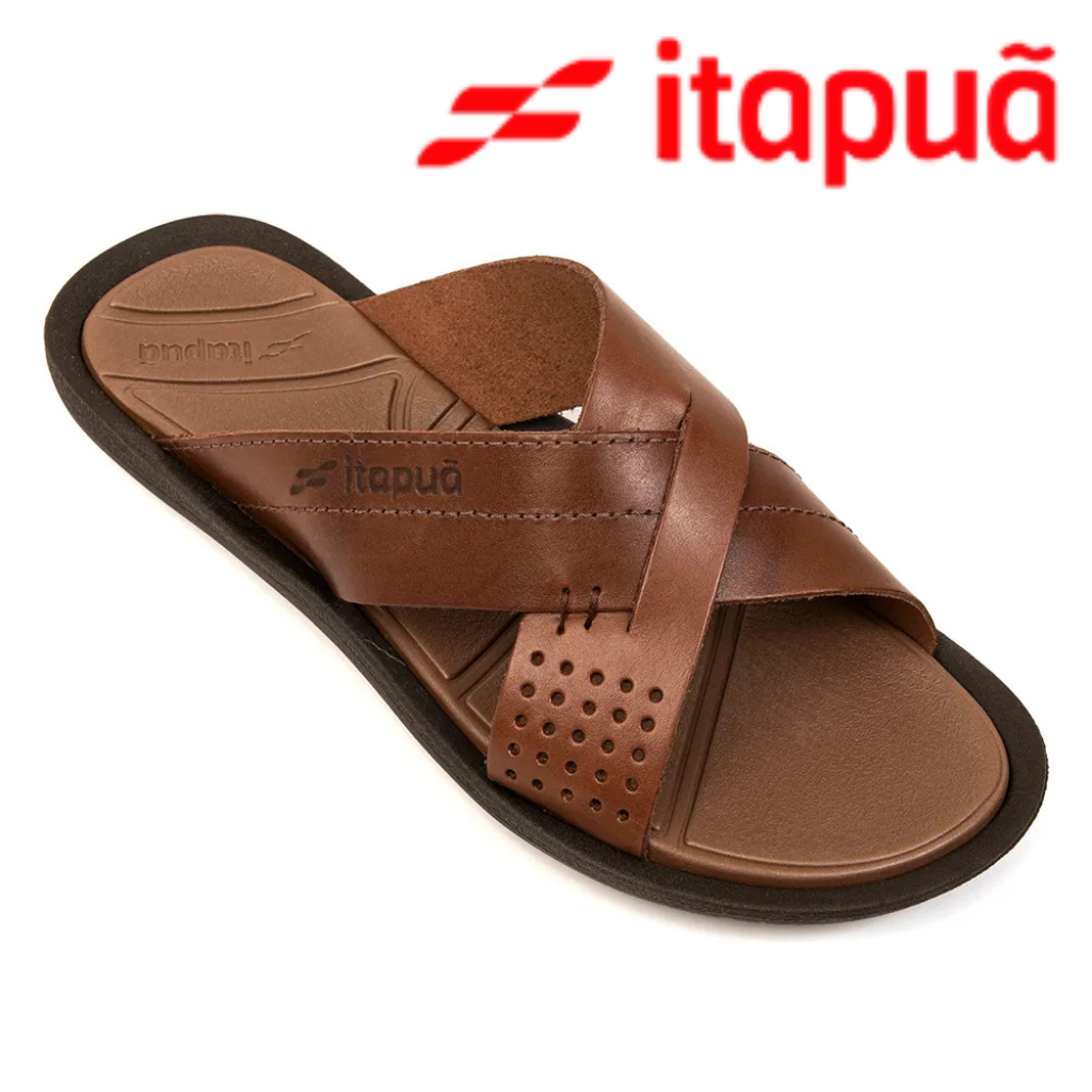 Chinelo masculino sandália slide  ultra confortável em couro legitimo slider itapuâ original