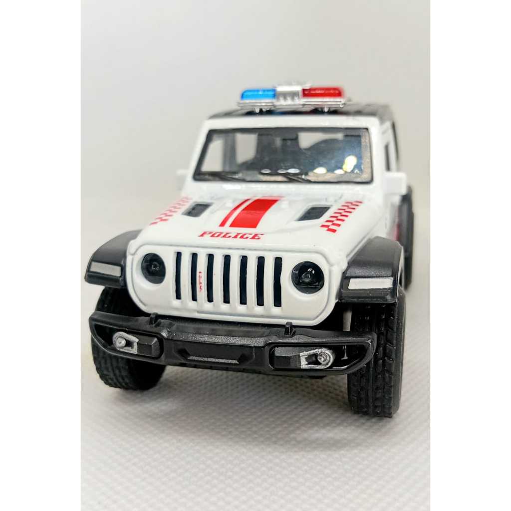 Miniatura Jeep Wrangler Policia 1:36 metal Diecast colecionável
