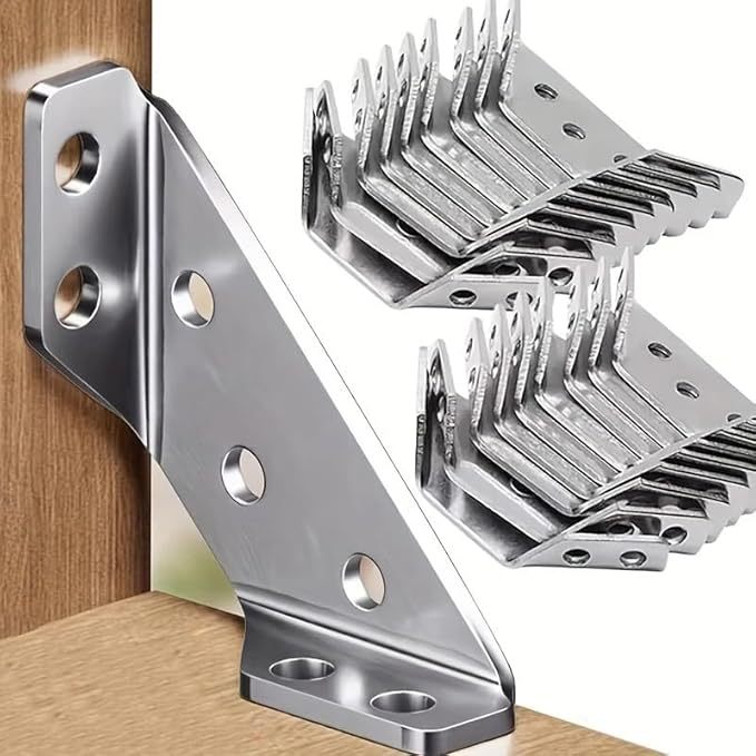 Cantoneira Tres Lados Cromada Suporte Triangular para Móveis Junçao Conector de Canto 10 unidades