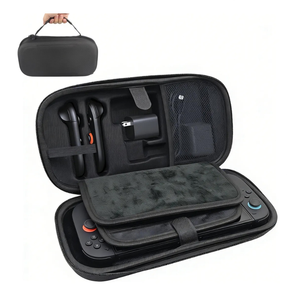 Kit Bolsa Case Nintendo Switch 2 Acrilico Película Grip Preto Estojo Acessórios Para Nintendo Switch 2 Com Acrilico Pelí