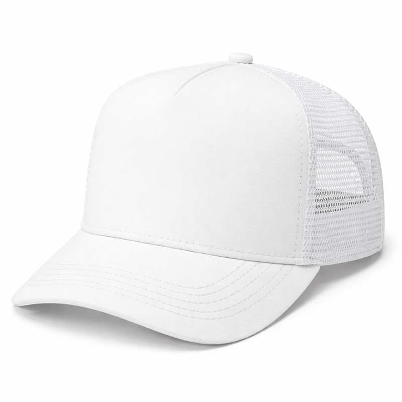 Boné Trucker Liso  unisex Branco Com Redinha Telinha Aba Curva em Oferta na Shopee