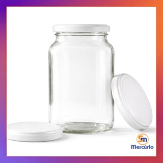 Kit 15 Potes de Vidro Conserva 600ml Tampas Lacres para Palmito Pepino e Doces em Oferta na Shopee
