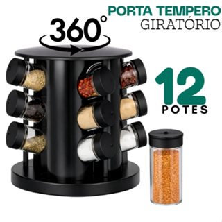 Porta Temperos Profissional Giratório Potes Vidro com Tampa Dosadora Condimentos Envio Imediato em Oferta na Shopee