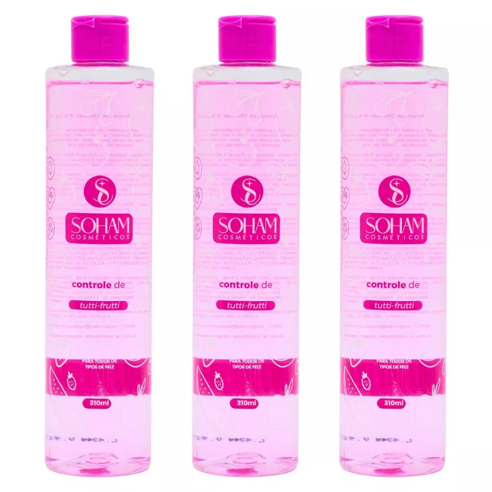 Água Micelar Vegana Tutti Frutti Soham 310ml - Controle da Oleosidade e Cuidado Diário