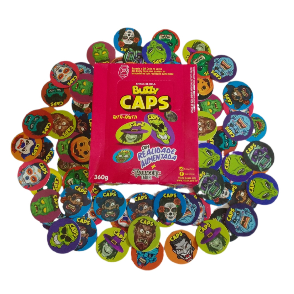 Tazo Caps Buzzy do Chicle Chiclete de Bola Buzzy Tazos