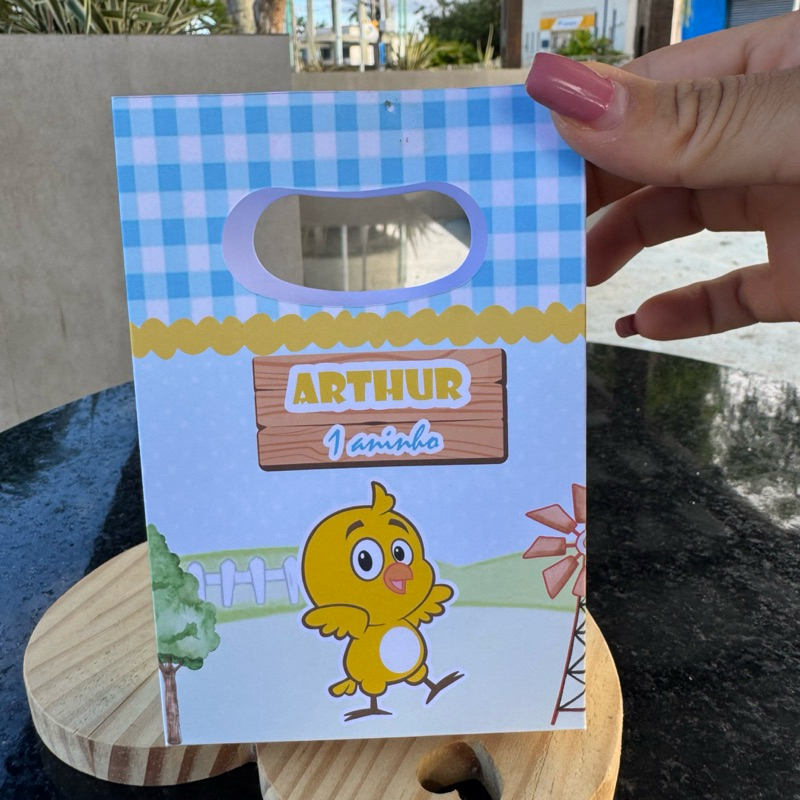sacolinha personalizada pintinho amarelinho - PEGUE E MONTE - festa infantil - lembrancinha