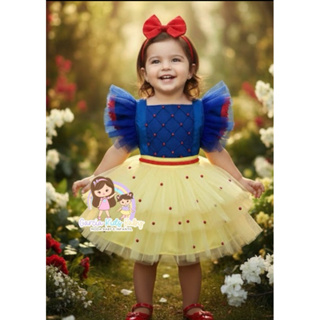 Salopete luxo Branca de neve. show da Luna. 6 meses a 4 anos em Oferta na Shopee