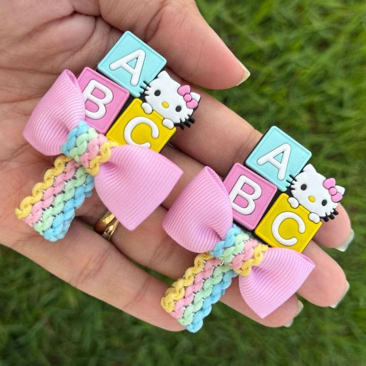 Parzinho de laços escolares infantil cabelo menina em Oferta na Shopee